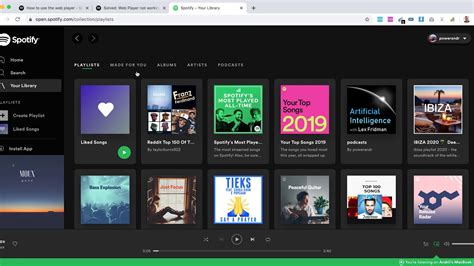 spotify online web player.